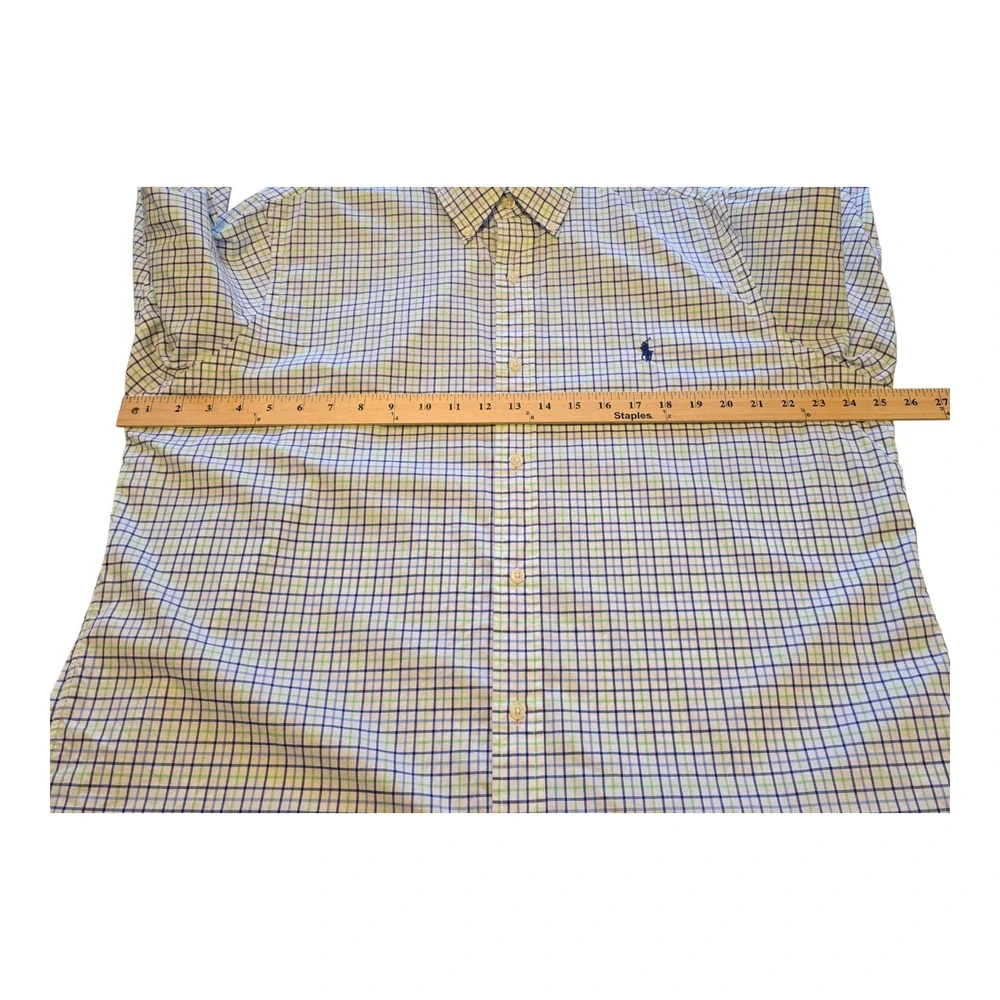 Ralph Lauren Button Down Shirt Mens Size XL Blue/Green Plaid Classic Fit Preppy - Picture 13 of 15